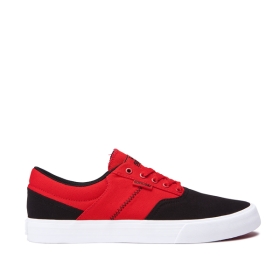 Supra Mens COBALT Low Top Shoes Black/Risk Red/white | US-38690